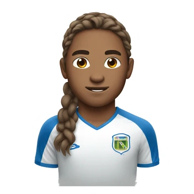 Soccer player with long brown hair and blue eyes sticker