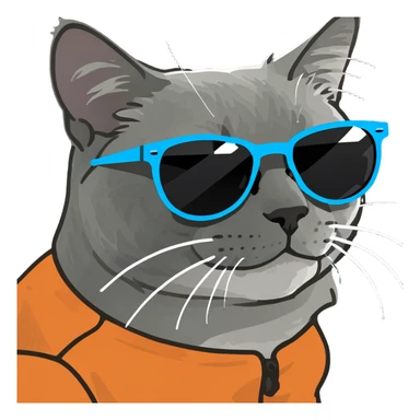 Cat with sunglasses sticker
