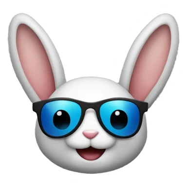 happy rabbit body sunglasses sticker