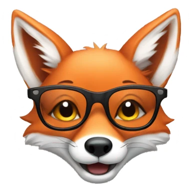 A cheerful fox in glasses sticker