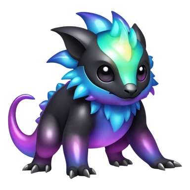  Iridescent gradient black dark fakemon-creature  sticker