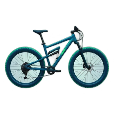 mountain bike in dark blue and sea-green colors sticker