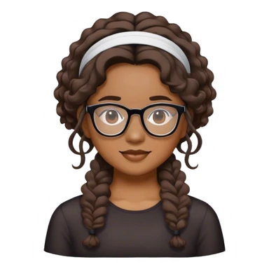 Sono Asia, una ragazza di 28 anni Mora con occhiali capelli con banda mossi sticker