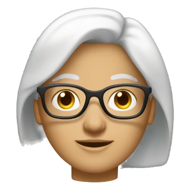 mujer 50 años pelo medio blanco gafas sticker