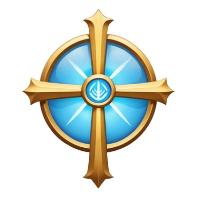 apostle emblem with light blue colors, biblical symbol sticker