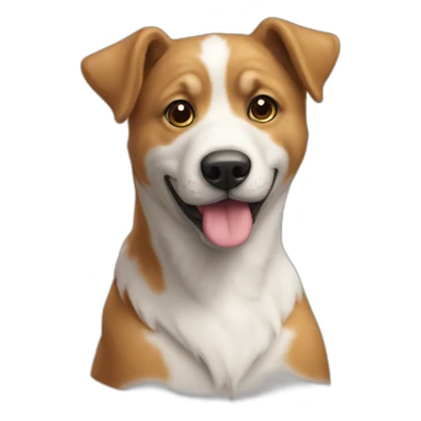 Un chien qui est sur un chat sticker