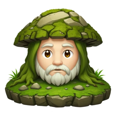 druid character face down on moss rock sticker