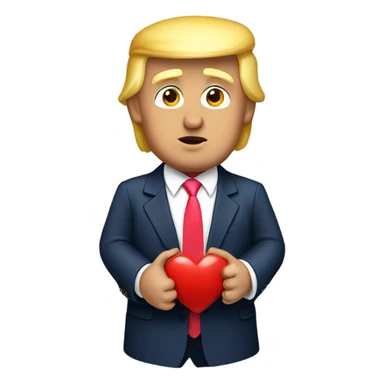 Donald Trump with heart hands sticker
