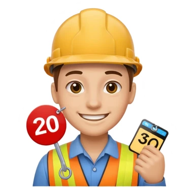 pricetag with an  worker sticker