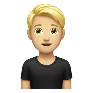blonde boy in black shirt sticker
