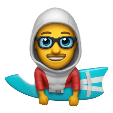 Tubarão a fazer surf sticker