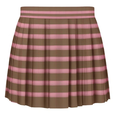 Brown and pink tartan pleated mini skirt, isolated sticker