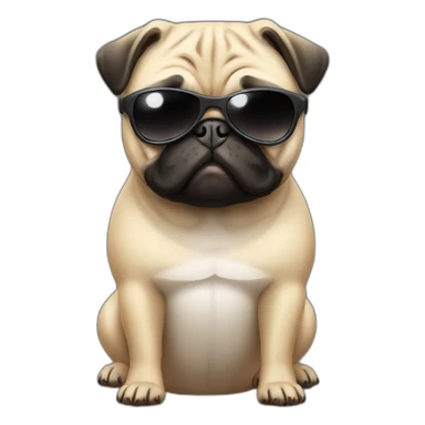 Pug fitness body with sunglass sticker