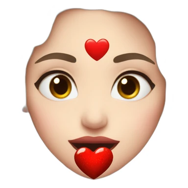 Daenerys Targaryen gives a kiss represented by a red heart with her hand while winking one eye sticker