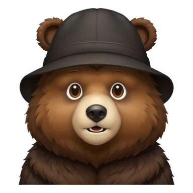 black bear with hat sticker