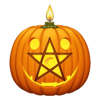 Pentacle pumpkin with candle on top sticker