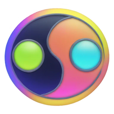 neon yinyang sticker