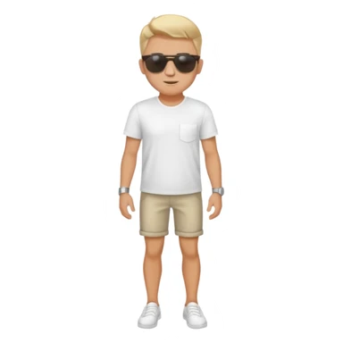 white male model wearing sunglasses full body sticker