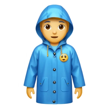 blue raincoat, just rain coat, negative: character. sticker