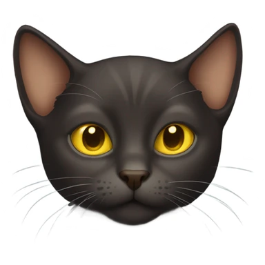 Dark brown cat with yellow eyes and big ears  sticker