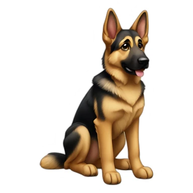 Young slim german shepherd lowered ear sticker
