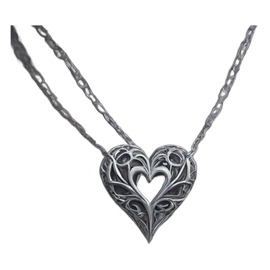 silver gothic heart necklace sticker