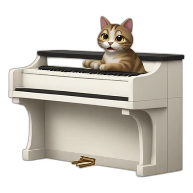 Cat playing piano sticker