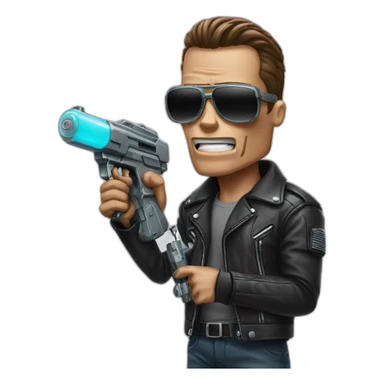 Terminator with icecream gun sticker