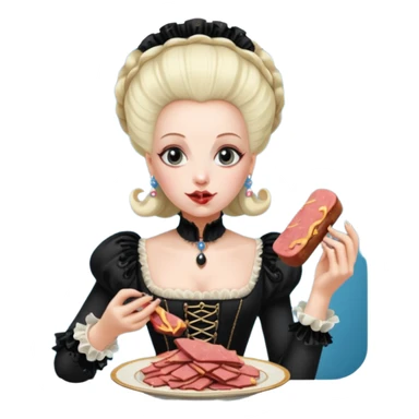 marie antoinette goth vampire eating spam meat sticker