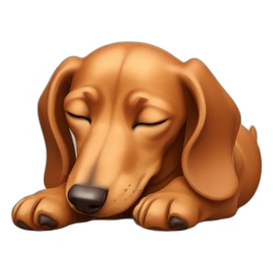 sleeping fawn colored dachshund sticker