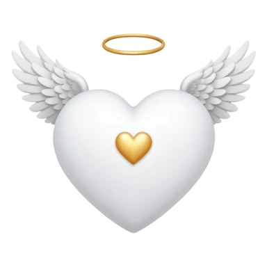 white heart with angel wings sticker
