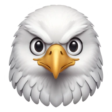 cinematic-cute-american-eagle-portrait-emoji,-head-tilted-playfully-and-inquisitively,-featuring-a-streamlined-form-with-a-subtle-blend-of-dark-and-white-plumage-and-round,-sparkling-eyes-full-of-spirited-charm,-simplified-yet-irresistible sticker