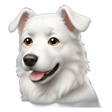 white doggie with tiny ears and huge face sticker