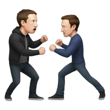 Zuckerberg and musk fighting sticker