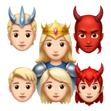😇⚔️👣👿 representa los siguientes emojis en 1 solo sticker