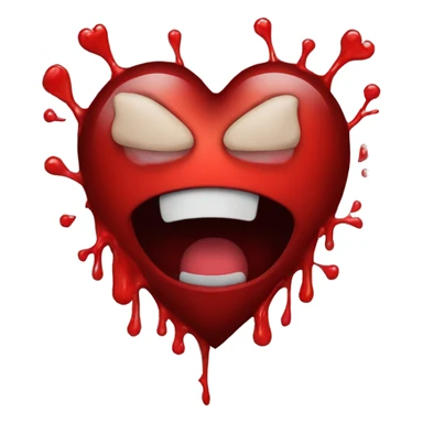 blood vile in the shape of heart sticker