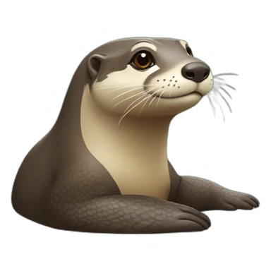 Loutre sur tortue sticker