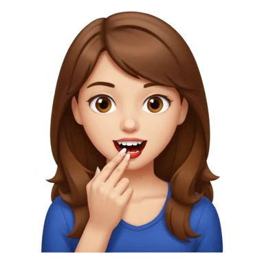 Une fille brune et blanche qui se mord l'ongle avec ses dents comme si elle draguait qqn sticker