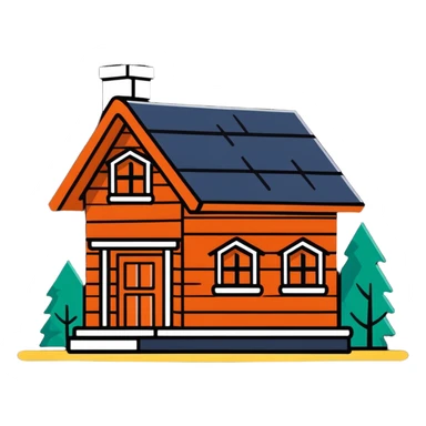 small log house sticker