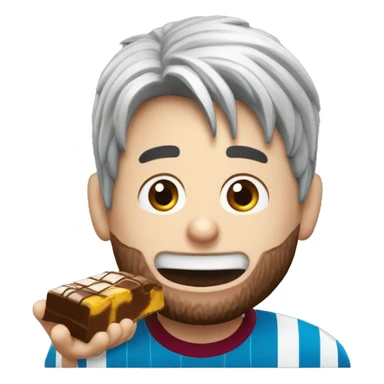 Lionel messi qui mange du chocolat sticker