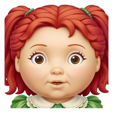 vintage cabbage patch doll red hair sticker