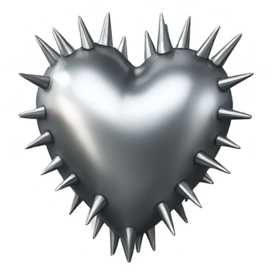 metal heart with chrome spikes sticker