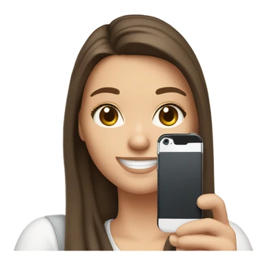 Brunette white Girl taking selfie with her phone sticker