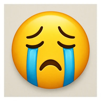 yellow emoji with a crying face sticker