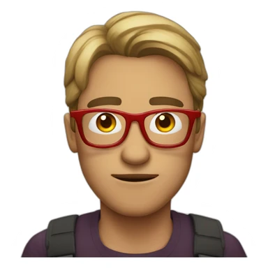 SHOKED MEN WITH RED GLASSES sticker