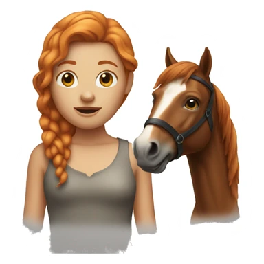 Ginger girl with a horse  sticker