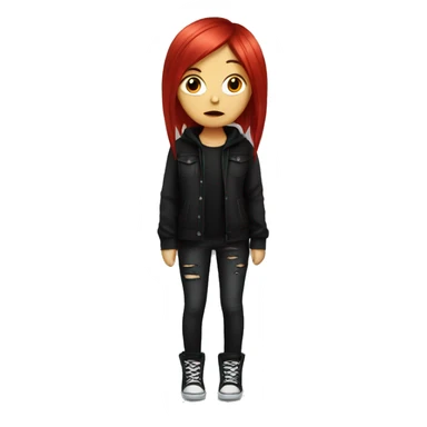 Emo girl with red hair sticker