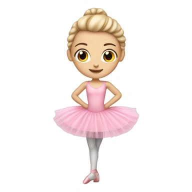 White girl ballerina posing in pink tutu sticker