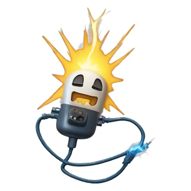Emoji getting electrocuted sticker