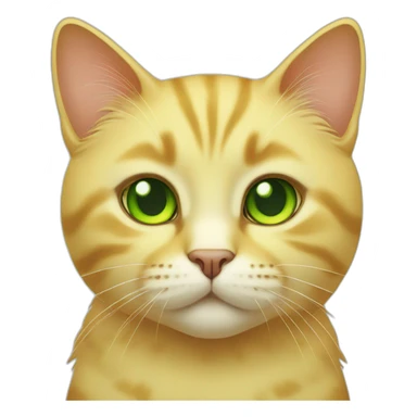 yellow cute cat with green eyes sticker
